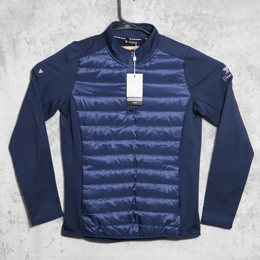 Levelwear Ember Jacket Mens Large Navy Blue Puffer Quilted Puffer Silverleaf